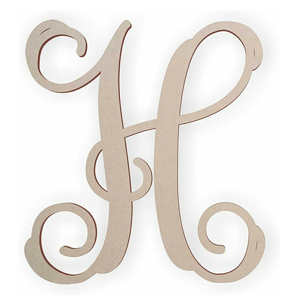Letter H Monogram wood
